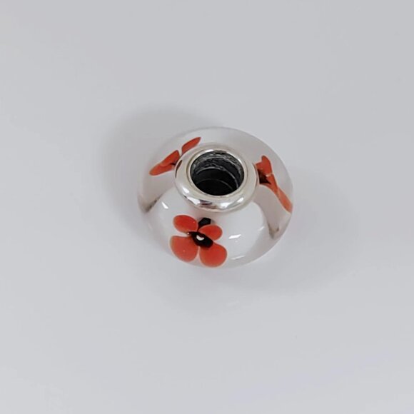 Pandora Red Poppy Murano Glass Charm Bead S925 ALE with box - Picture 3 of 5